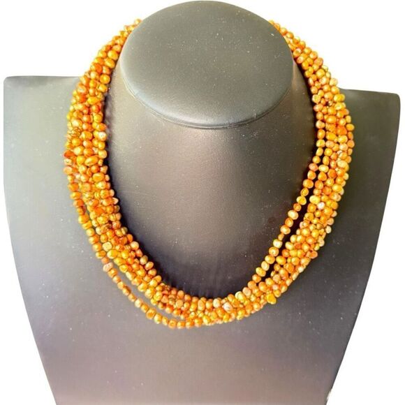 FINEST QUALITY 14KG Hand Knotted Pearl Strand Necklace 17” - Picture 4 of 8